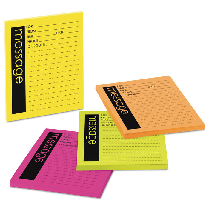 Self-Stick Message Pad, 3 7/8 x 4 7/8, Rio de Janeiro Colors, 50-Sheet, 4/Pack