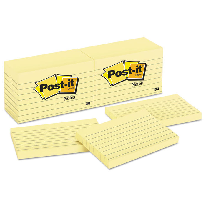 Original Pads in Canary Yellow, 3 x 5, Lined, 100-Sheet, 12/Pack