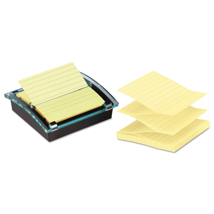 Pop-up Note Dispenser/Value Pack, For 4 x 4 Pads, Black/Clear, Includes (3) Canary Yellow Super Sticky Pop-up Pad