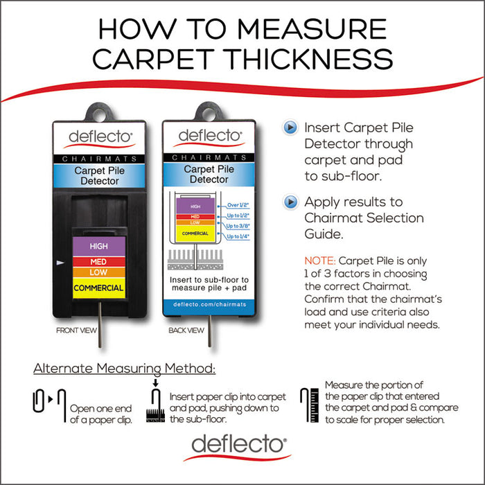 RollaMat Frequent Use Chair Mat, Medium Pile Carpet, Flat, 46 x 60, Rectangle, Clear