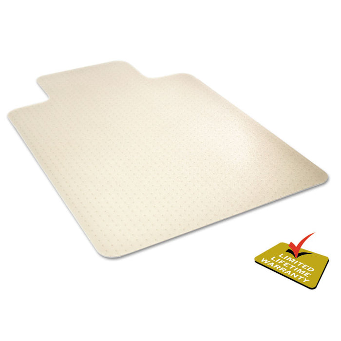 EnvironMat Recycled Anytime Use Chair Mat, Med Pile Carpet, 45 x 53 with Lip, Clear