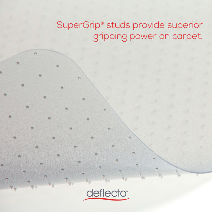 EnvironMat Recycled Anytime Use Chair Mat, Med Pile Carpet, 45 x 53 with Lip, Clear