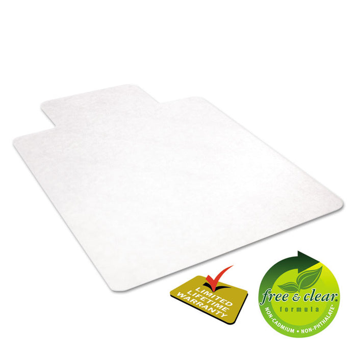 EconoMat All Day Use Chair Mat for Hard Floors, 36 x 48, Lipped, Clear