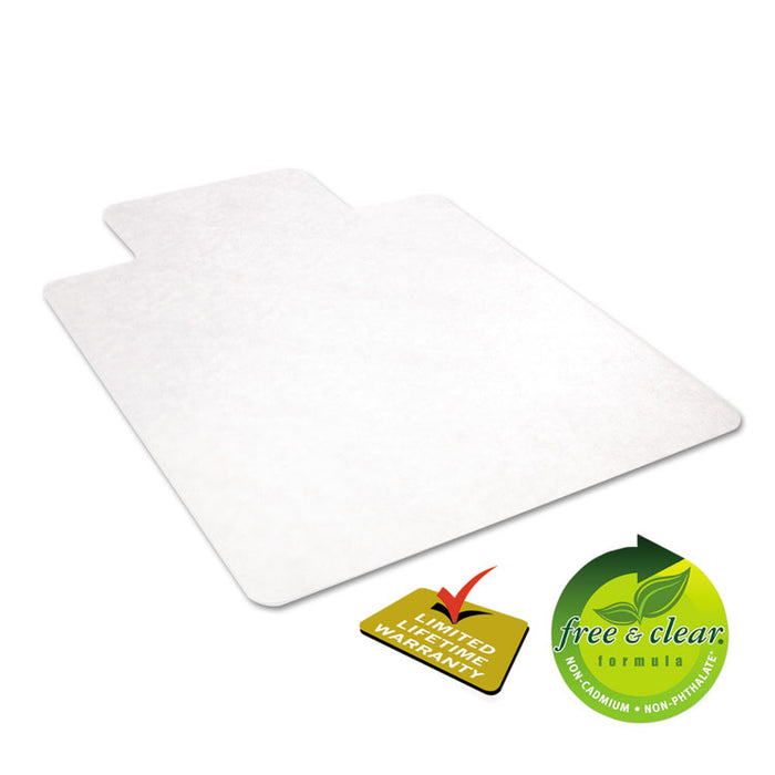 EconoMat All Day Use Chair Mat for Hard Floors, 36 x 48, Lipped, Clear
