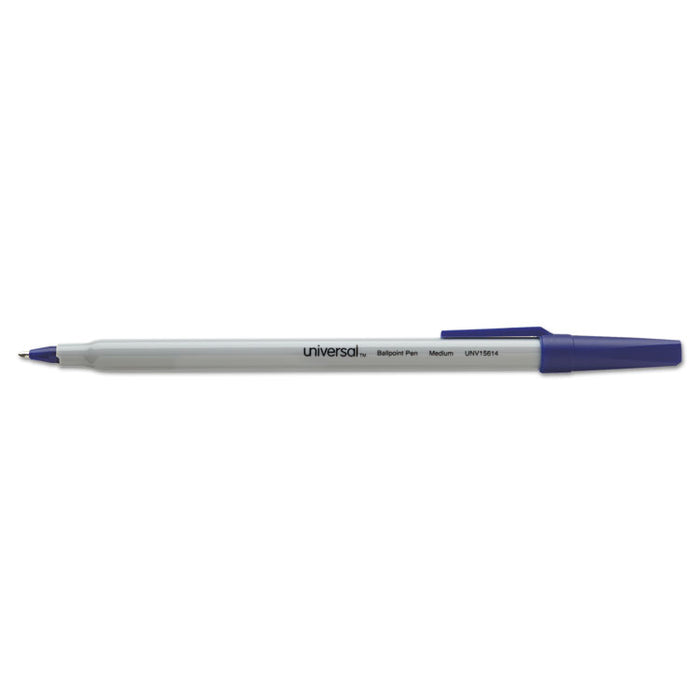 Stick Ballpoint Pen Value Pack, Medium 1mm, Blue Ink, Gray Barrel, 60/Pack