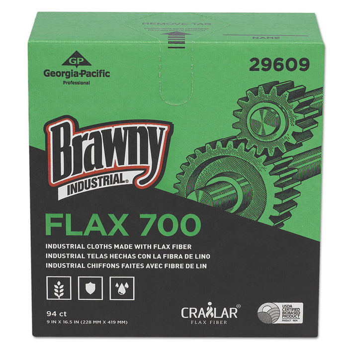 FLAX 700 Medium Duty Cloths, 9 x 16 1/2, White, 94/Box, 10 Box/Carton