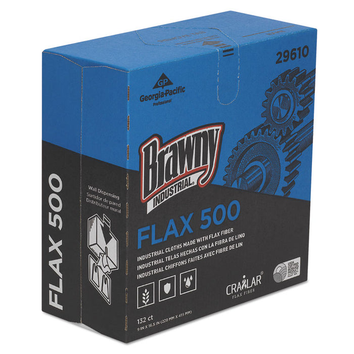 FLAX 500 Light Duty Cloths, 9 x 16 1/2, White, 132/Box, 10 Box/Carton
