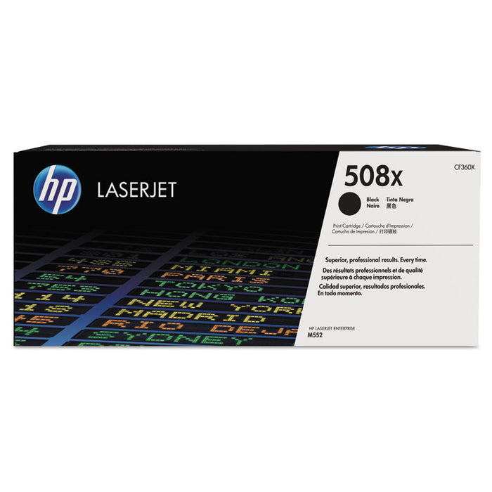 HP 508X, (CF360X) High Yield Black Original LaserJet Toner Cartridge