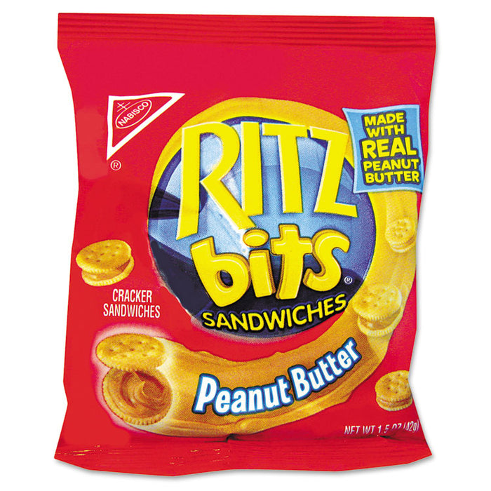 Ritz Bits, Peanut Butter, 1.5 oz Packs, 60/Carton