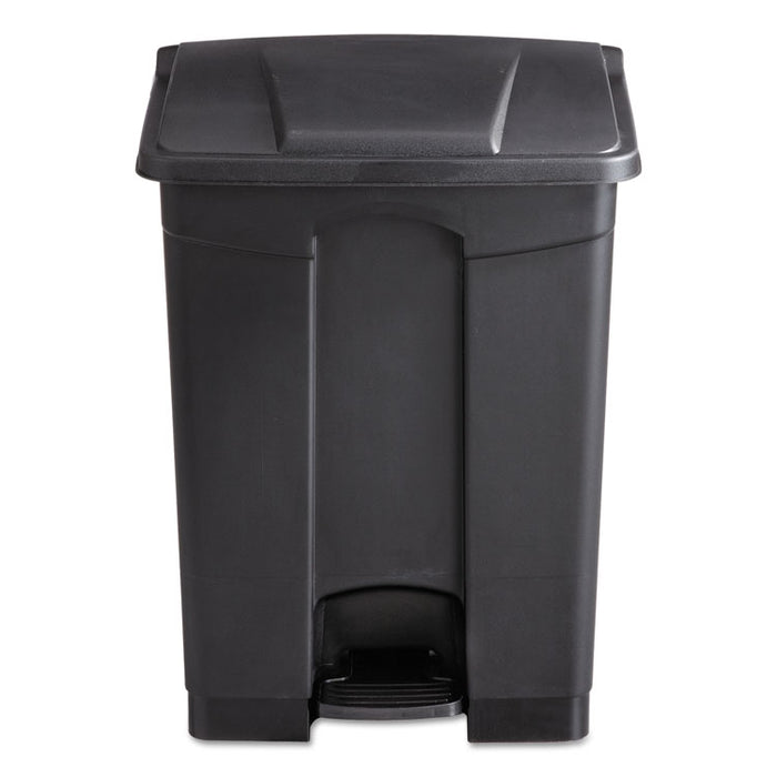 Large Capacity Plastic Step-On Receptacle, 17 gal, Black