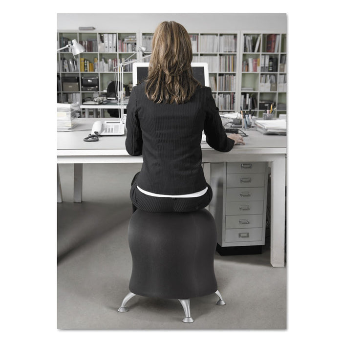 Zenergy Ball Chair, Black Seat/Black Back, Silver Base