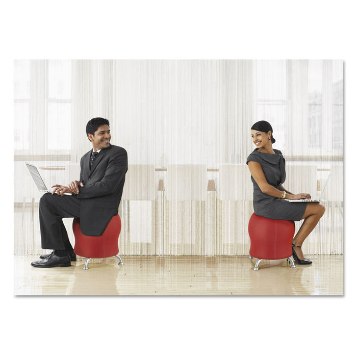 Zenergy Ball Chair, Backless, Supports Up to 250 lb, Crimson Fabric Seat, Silver Base