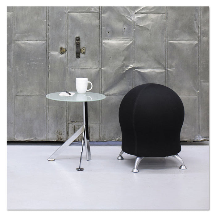 Zenergy Ball Chair, Black Seat/Black Back, Silver Base