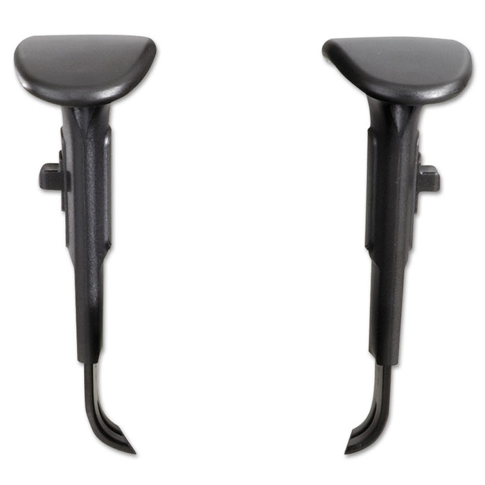 Adjustable T-Pad Arms for Safco Alday and Vue Series Task Chairs and Stools, 3.5" x 10.5" x 14", Black, 2/Set