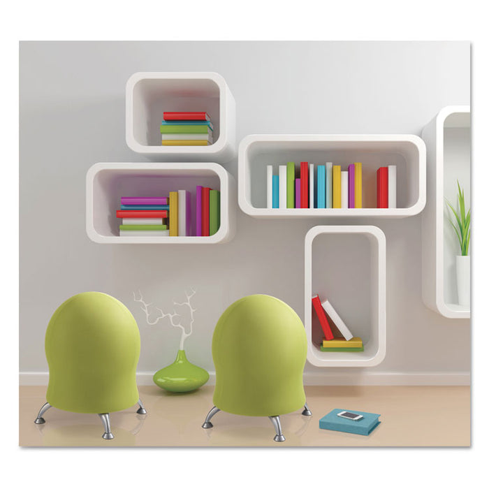 Zenergy Ball Chair, Backless, Supports Up to 250 lb, Grass Fabric Seat, Silver Base