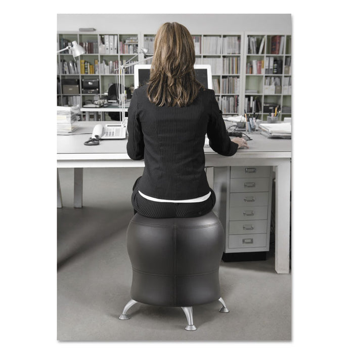Zenergy Ball Chair, Black Seat/Black Back, Silver Base