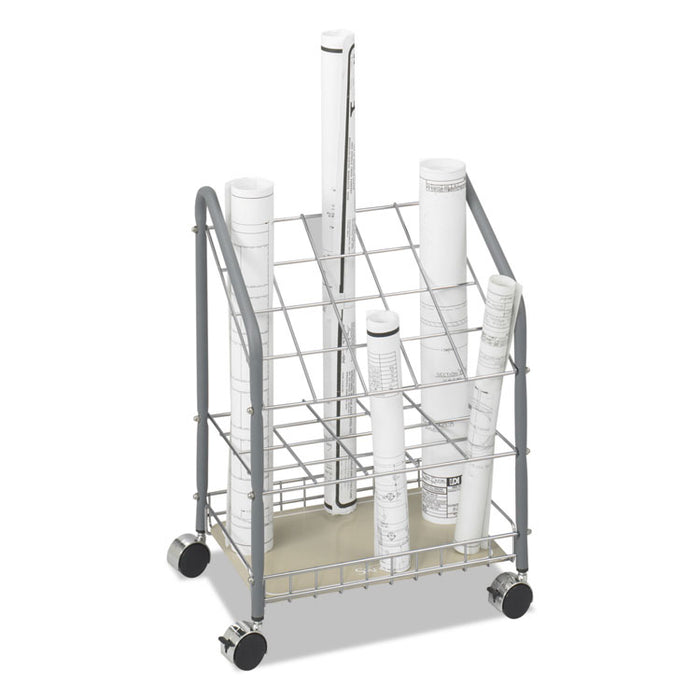 Wire Roll/Files, 20 Compartments, 18w x 12.75d x 24.5h, Gray