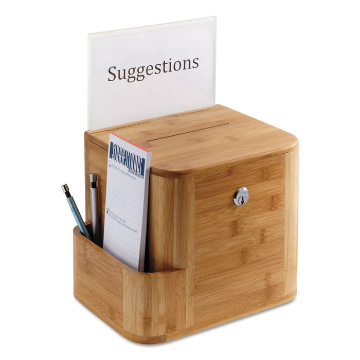 Bamboo Suggestion Box, 10 x 8 x 14, Natural