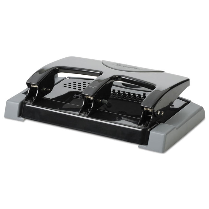 45-Sheet SmartTouch Three-Hole Punch, 9/32" Holes, Black/Gray