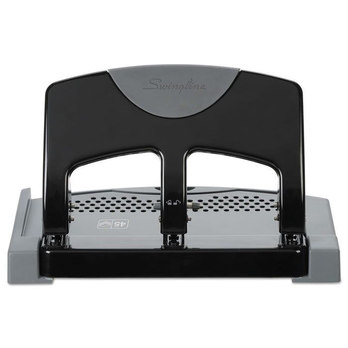 45-Sheet SmartTouch Three-Hole Punch, 9/32" Holes, Black/Gray