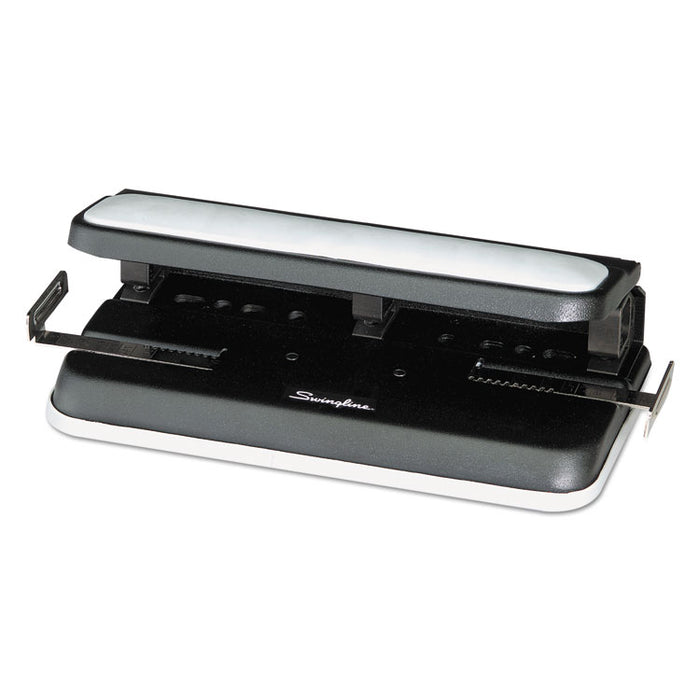 32-Sheet Easy Touch Two- to Three-Hole Punch with Cintamatic Centering, 9/32" Holes, Black/Gray