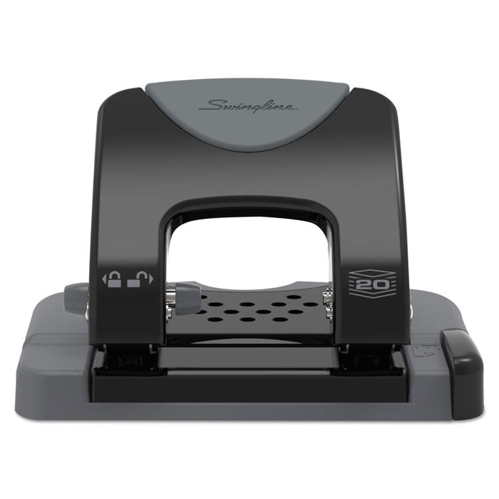20-Sheet SmartTouch Two-Hole Punch, 9/32" Holes, Black/Gray