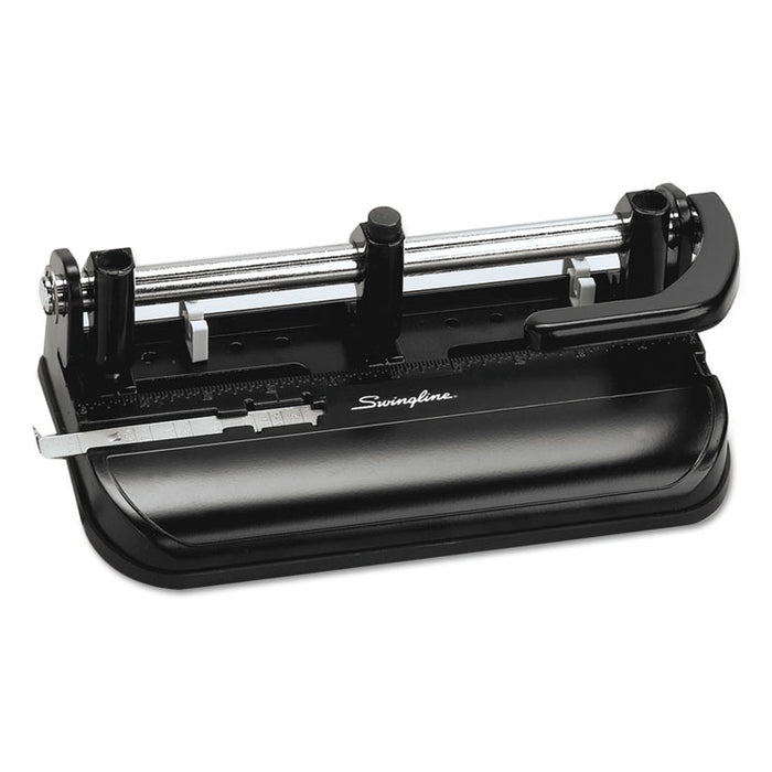 32-Sheet Lever Handle Two-to-Seven-Hole Punch, 9/32" Holes, Black