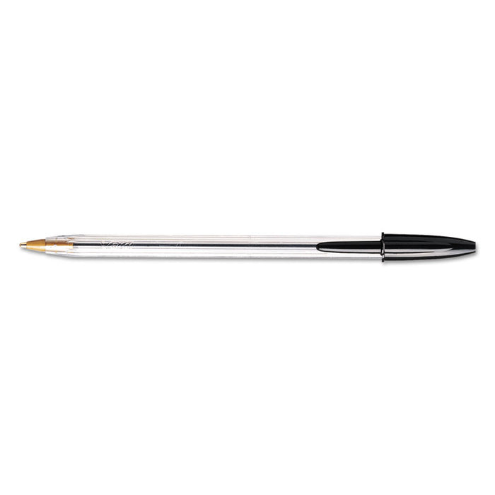 Cristal Xtra Smooth Ballpoint Pen, Stick, Medium 1 mm, Black Ink, Clear Barrel, Dozen