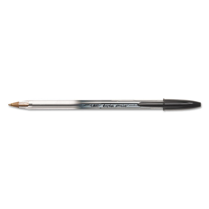 Cristal 2-in-1 Stick Ballpoint Pen/Stylus, 1mm, Black Ink, Silver Barrel, 2/Pack