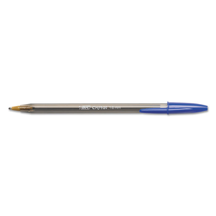 Cristal Xtra Bold Stick Ballpoint Pen, Bold 1.6mm, Blue Ink, Clear Barrel, Dozen