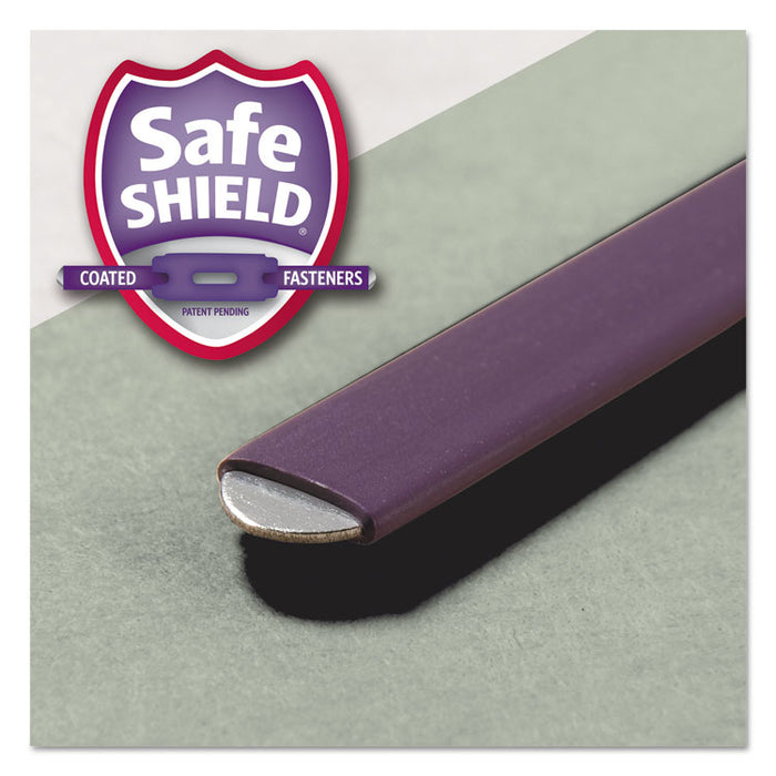 End Tab Pressboard Classification Folders with SafeSHIELD Coated Fasteners, 3 Dividers, Letter Size, Gray-Green, 10/Box