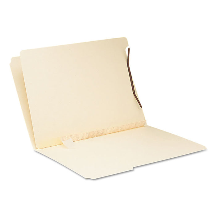 Self-Adhesive Folder Dividers for Top/End Tab Folders with 2-Prong Fasteners, Letter Size, Manila, 100/Box