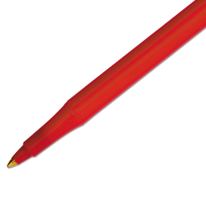 Write Bros. Ballpoint Pen, Stick, Medium 1 mm, Red Ink, Red Barrel, Dozen