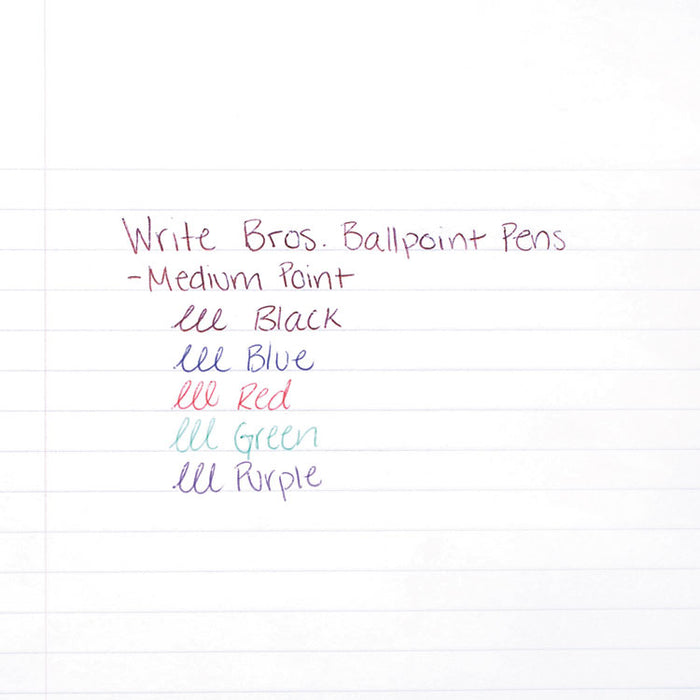 Write Bros. Ballpoint Pen, Stick, Medium 1 mm, Red Ink, Red Barrel, Dozen
