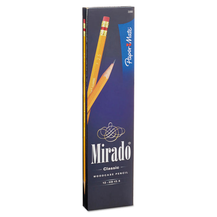 Mirado Pencil, F (#2.5), Black Lead, Yellow Barrel, Dozen