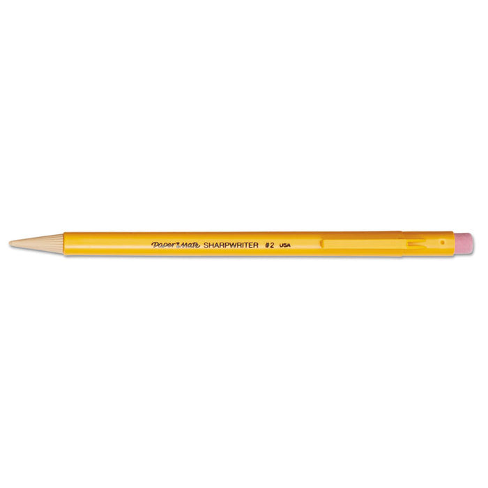 Sharpwriter Mechanical Pencil, 0.7 mm, HB (#2.5), Black Lead, Classic Yellow Barrel, Dozen