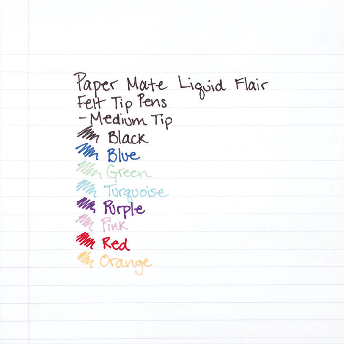 Liquid Flair Stick Porous Point Marker Pen, 0.7mm, Assorted Ink/Barrel, 8/Set
