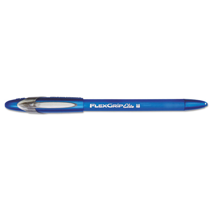 FlexGrip Elite Ballpoint Pen, Stick, Medium 1 mm, Blue Ink, Blue Barrel, Dozen