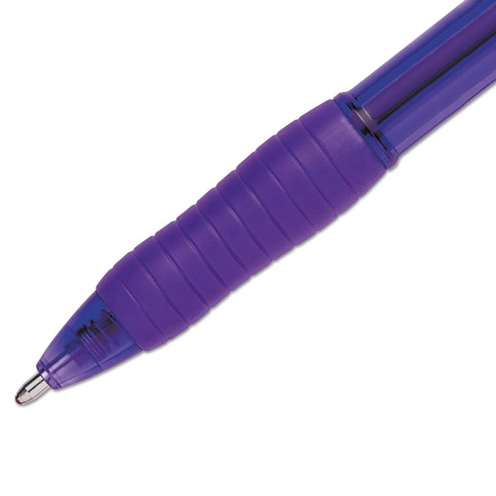 Profile Retractable Ballpoint Pen, Bold 1.4mm, Purple Ink/Barrel, Dozen