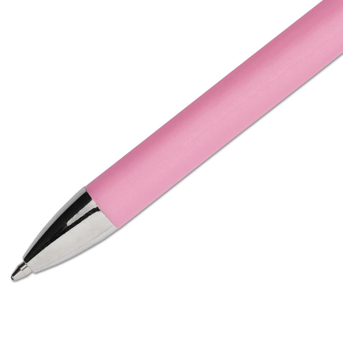 âWrite for Hopeâ Edition FlexGrip Elite Ballpoint Pen, Retractable, Medium 1 mm, Black Ink, Pink Barrel, Dozen