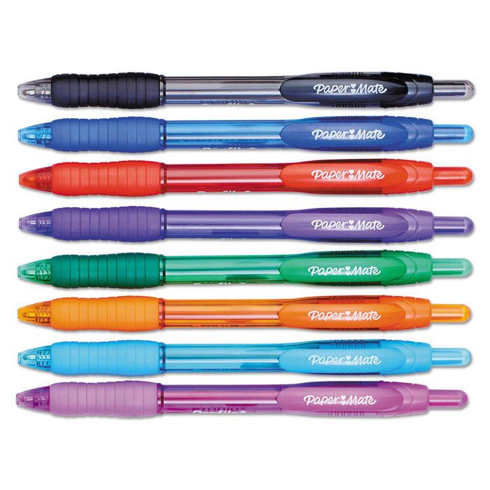 Profile Ballpoint Pen, Retractable, Bold 1.4 mm, Assorted Ink and Barrel Colors, 8/Pack