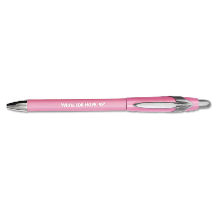 âWrite for Hopeâ Edition FlexGrip Elite Ballpoint Pen, Retractable, Medium 1 mm, Black Ink, Pink Barrel, Dozen