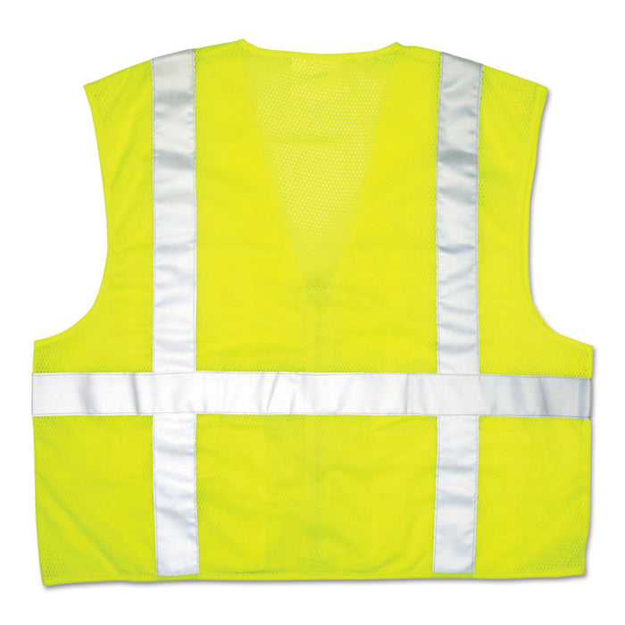 Luminator Safety Vest, Large, Lime Green with Stripe