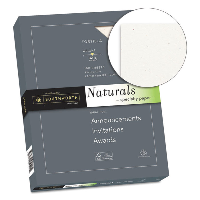 Naturals Paper, 32 lb Bond Weight, 8.5 x 11, Tortilla, 100/Pack