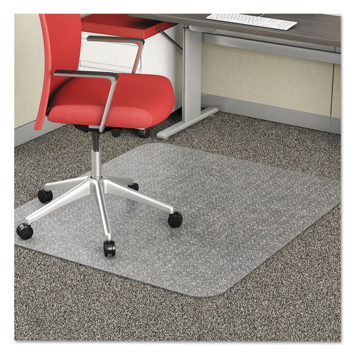 EconoMat Occasional Use Chair Mat, Low Pile Carpet, Flat, 46 x 60, Rectangle, Clear
