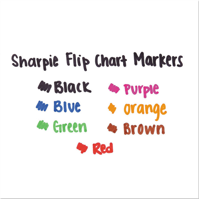 Flip ChartMarker, Broad Bullet Tip, Assorted Colors, 8/Set