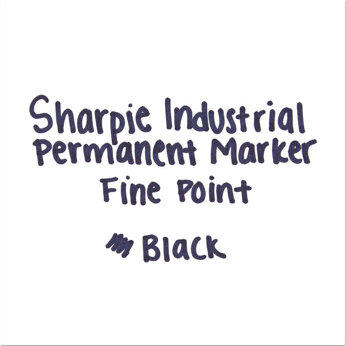 Industrial Permanent Marker, Fine Bullet Tip, Black, Dozen
