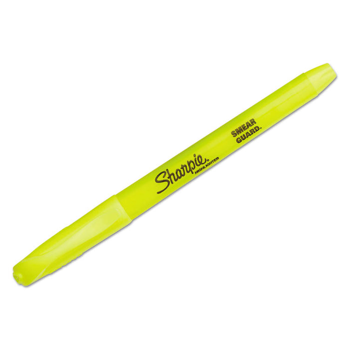 Pocket Style Highlighters, Fluorescent Yellow Ink, Chisel Tip, Yellow Barrel, Dozen