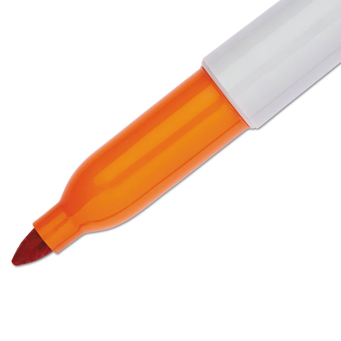 Fine Tip Permanent Marker, Orange, Dozen