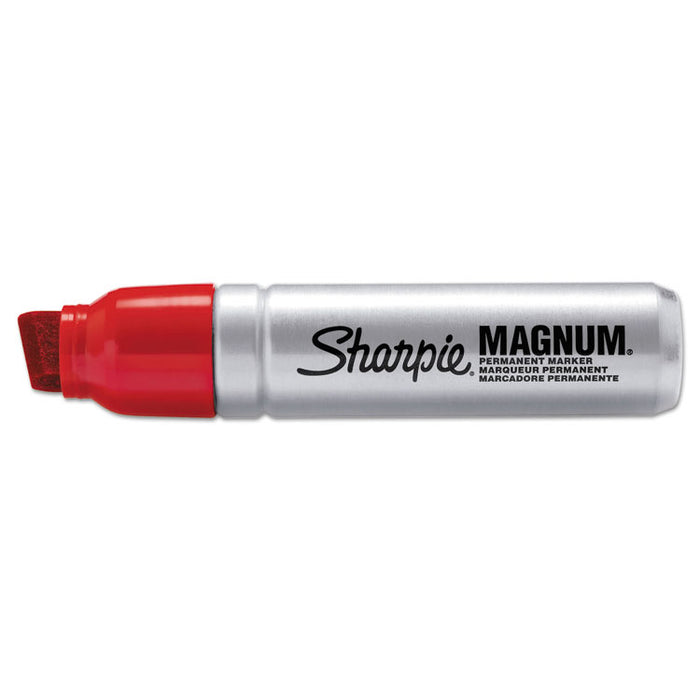 Magnum Permanent Marker, Broad Chisel Tip, Red